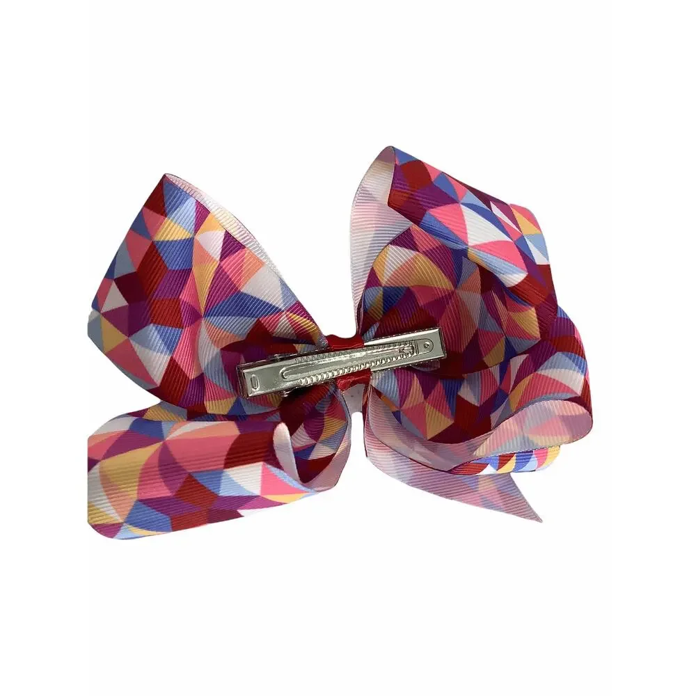 Lot of 3 Multicolored Hair Bows & Unicorn Hair Tie